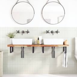 Berkfield Home Bathroom Vanity Top Oil Finished 160x40x4 cm Solid Wood Acacia in Brown - Size: 160 x 40 x 4 cm - thumbnail 1