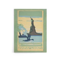 "Artery8 Statue of Liberty New York City Rachael R Elmer Canvas Wall Art Print in Green - Size: W18"" x H24""" - thumbnail 1