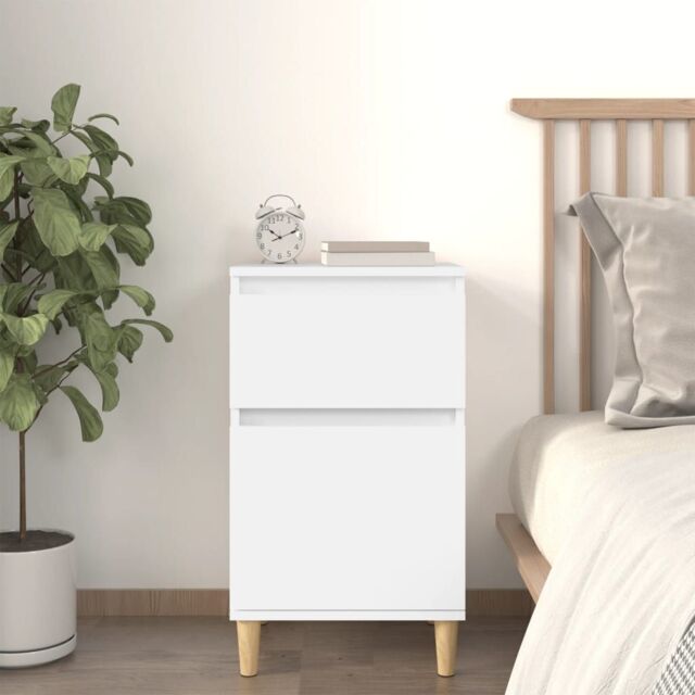 Berkfield Home Bedside Cabinet White 40x35x70 cm - Size: 40 x 35 x 70 cm - image 1
