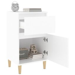 Berkfield Home Bedside Cabinet White 40x35x70 cm - Size: 40 x 35 x 70 cm - thumbnail 5