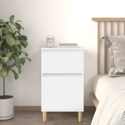 Berkfield Home Bedside Cabinet White 40x35x70 cm - Size: 40 x 35 x 70 cm - thumbnail 1