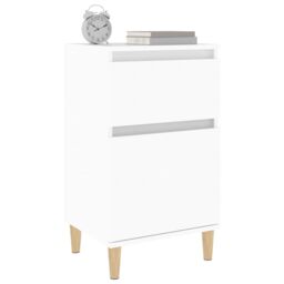 Berkfield Home Bedside Cabinet White 40x35x70 cm - Size: 40 x 35 x 70 cm - thumbnail 4
