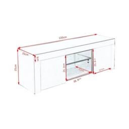 Kelvenix Modern TV Unit Stand Cabinet Sideboard White - Size: 0.6m2 - thumbnail 2