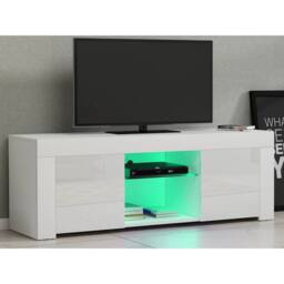 Kelvenix Modern TV Unit Stand Cabinet Sideboard White - Size: 0.6m2 - thumbnail 4