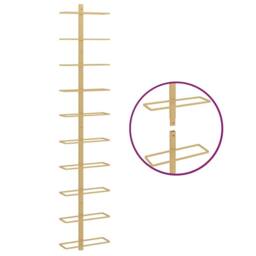 Berkfield Home Wall-mounted Wine Rack for 10 Bottles Gold Metal - thumbnail 5