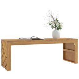 Berkfield Home Coffee Table 110x35x38 cm Solid Wood Teak in Brown - Size: 110 x 35 x 38 cm