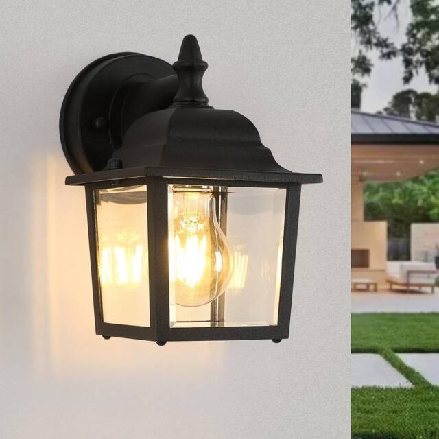 Goeco Outdoor Wall Light, Outdoor Vintage Waterproof Wall Light IP54 E27 in Black