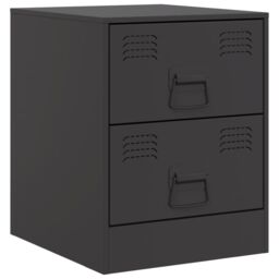Berkfield Home Bedside Cabinets 2 pcs Black 34.5x39x44 cm Steel - thumbnail 6
