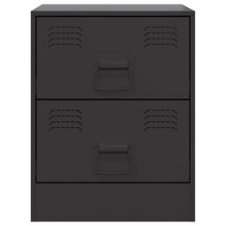 Berkfield Home Bedside Cabinets 2 pcs Black 34.5x39x44 cm Steel - thumbnail 5