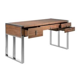 Angel Cerda Walnut Veneer Desk with Chromed Steel Legs & 4 in Brown - thumbnail 5