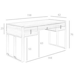 Angel Cerda Walnut Veneer Desk with Chromed Steel Legs & 4 in Brown - thumbnail 8
