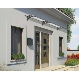 Palram Patio Cover Neo Door Awning Canopy 2700 Twinwall - L273 cm - Grey - thumbnail 2