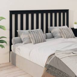 Berkfield Home Bed Headboard Black 166x6x101 cm Solid Wood Pine - Size: 166 x 6 x 101 cm - thumbnail 2