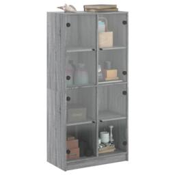 Berkfield Home Highboard with Doors Grey Sonoma 68x37x142 cm Engineered Wood - Size: 68 x 37 x 142 cm - thumbnail 5