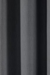 Fusion 'Sorbonne' 100% Cotton Light Filtering Plain Dyed Eyelet Curtains in Charcoal - Size: 229 cm width x 229 cm drop - thumbnail 3