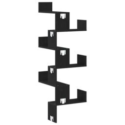 Berkfield Home Wall Corner Shelf Black Oak 45x45x147 cm Engineered Wood - Size: 45 x 45 x 147 cm - thumbnail 4