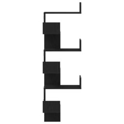 Berkfield Home Wall Corner Shelf Black Oak 45x45x147 cm Engineered Wood - Size: 45 x 45 x 147 cm - thumbnail 6
