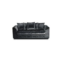 Furniture 786 Bella Crushed Velvet 3 Seater Sofa in Black - thumbnail 1