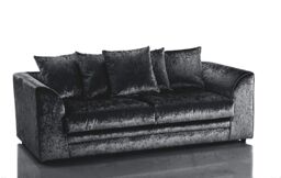 Furniture 786 Bella Crushed Velvet 3 Seater Sofa in Black - thumbnail 2
