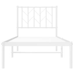 Berkfield Home Metal Bed Frame without Mattress with Headboard White 75x190cm - Size: 75x190 cm - thumbnail 5