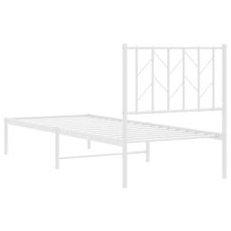 Berkfield Home Metal Bed Frame without Mattress with Headboard White 75x190cm - Size: 75x190 cm - thumbnail 7