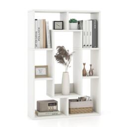 7-Cube Bookcase Wooden Storage Geometric Bookshelf Corner Decorative Display