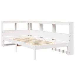 Berkfield Home Bookcase Bed without Mattress White 75x190 cm Small Single Solid Wood Pine - thumbnail 4