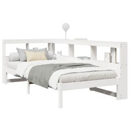 Berkfield Home Bookcase Bed without Mattress White 75x190 cm Small Single Solid Wood Pine - thumbnail 3