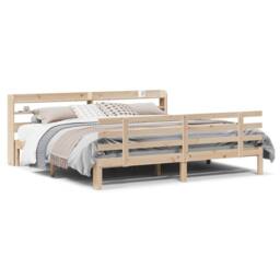 Berkfield Home Beautiful Bed Frame with Headboard without Mattress 200x200 cm in Light Tan - thumbnail 3