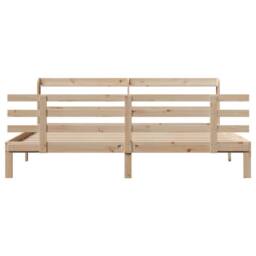 Berkfield Home Beautiful Bed Frame with Headboard without Mattress 200x200 cm in Light Tan - thumbnail 4