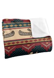JQ Licensing Jl-Jp Moose & Canoe Pattern Silky Touch Super Soft Throw Blanket 152 X 127 cm in White - thumbnail 3