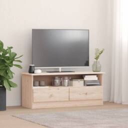 Berkfield Home TV Cabinet with Drawers ALTA 100x35x41 cm Solid Wood Pine in Brown - Size: 100 x 35 x 41 cm