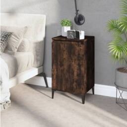 Berkfield Home Bedside Cabinet Smoked Oak 40x35x70 cm Engineered Wood in Brown - Size: 40 x 35 x 70 cm - thumbnail 2