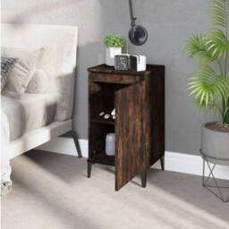 Berkfield Home Bedside Cabinet Smoked Oak 40x35x70 cm Engineered Wood in Brown - Size: 40 x 35 x 70 cm - thumbnail 3