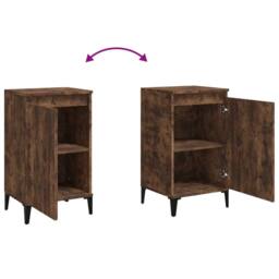 Berkfield Home Bedside Cabinet Smoked Oak 40x35x70 cm Engineered Wood in Brown - Size: 40 x 35 x 70 cm - thumbnail 8