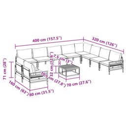 Berkfield Home Garden Sofa Set 11 pcs Anthracite Steel - thumbnail 9
