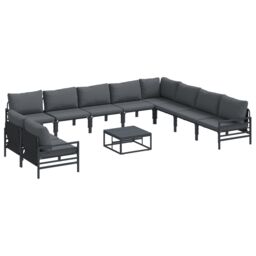 Berkfield Home Garden Sofa Set 11 pcs Anthracite Steel - thumbnail 2
