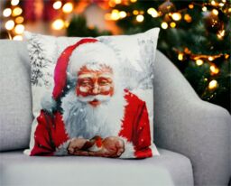 Netagon Santa Design Christmas Themed Cushion 40x40cm in Red - Size: 40x40 cm - thumbnail 3