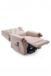 More4Homes Harrogate Dual Motor Electric Rise Recliner Fabric Lift Riser Chair in Brown - thumbnail 3