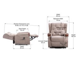 More4Homes Harrogate Dual Motor Electric Rise Recliner Fabric Lift Riser Chair in Brown - thumbnail 7