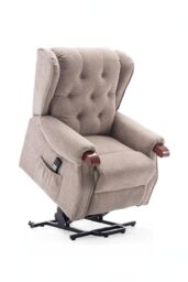 More4Homes Harrogate Dual Motor Electric Rise Recliner Fabric Lift Riser Chair in Brown - thumbnail 4