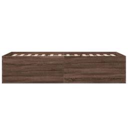 Berkfield Home Bed Frame without Mattress Brown Oak 90x190 cm Single - thumbnail 5
