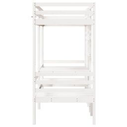 Berkfield Home Loft Bed Frame with Desk & Chairs White 90x190cm Solid Wood Pine - Size: 90x190 cm - thumbnail 6