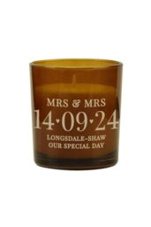 Personalised Memento Company Personalised Special Date Amber Glass Candle - thumbnail 1