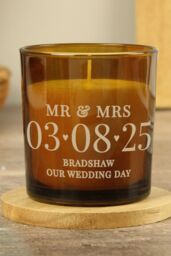 Personalised Memento Company Personalised Special Date Amber Glass Candle - thumbnail 3