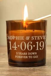 Personalised Memento Company Personalised Special Date Amber Glass Candle - thumbnail 4