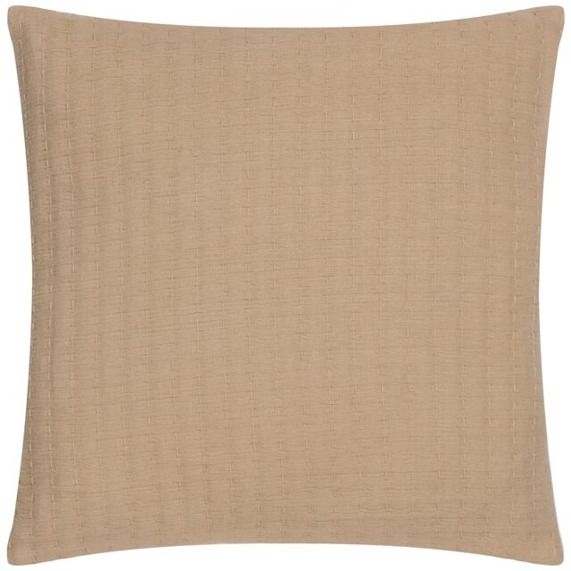 Yard Hush Stitched 100% Cotton Cushion in Taupe - Size: 45 cm x 45 cm - image 1