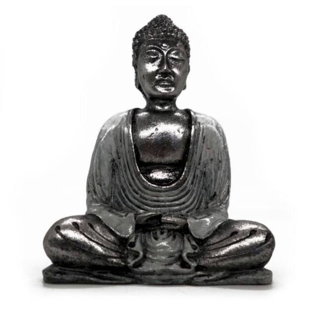 KDMD White & Grey Buddha Statue - Hand-Painted Resin Meditation Decor - image 1