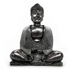 KDMD White & Grey Buddha Statue - Hand-Painted Resin Meditation Decor