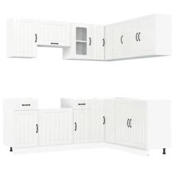 Berkfield Home Elegant 11 Piece Kitchen Cabinet Set Lucca Gloss White Engineered Wood - thumbnail 3